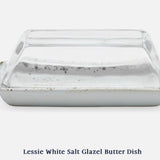 Lessie White Salt Glaze Rectangular Butter Dish