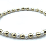 4 MM Montauk 14K Gold and Pearl Waterproof Bracelet