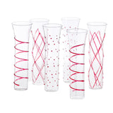 Red Razzle Dazzle Champagne Flutes