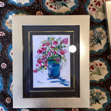 Adelyn Scott 12x10 Pink Flowers Blue Vase