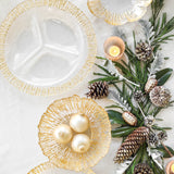 Rufolo Glass Gold Three Part Server