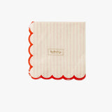 Pink Stripe Scallop Cocktail Napkin