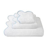 Scallop White/Powder Blue Towels