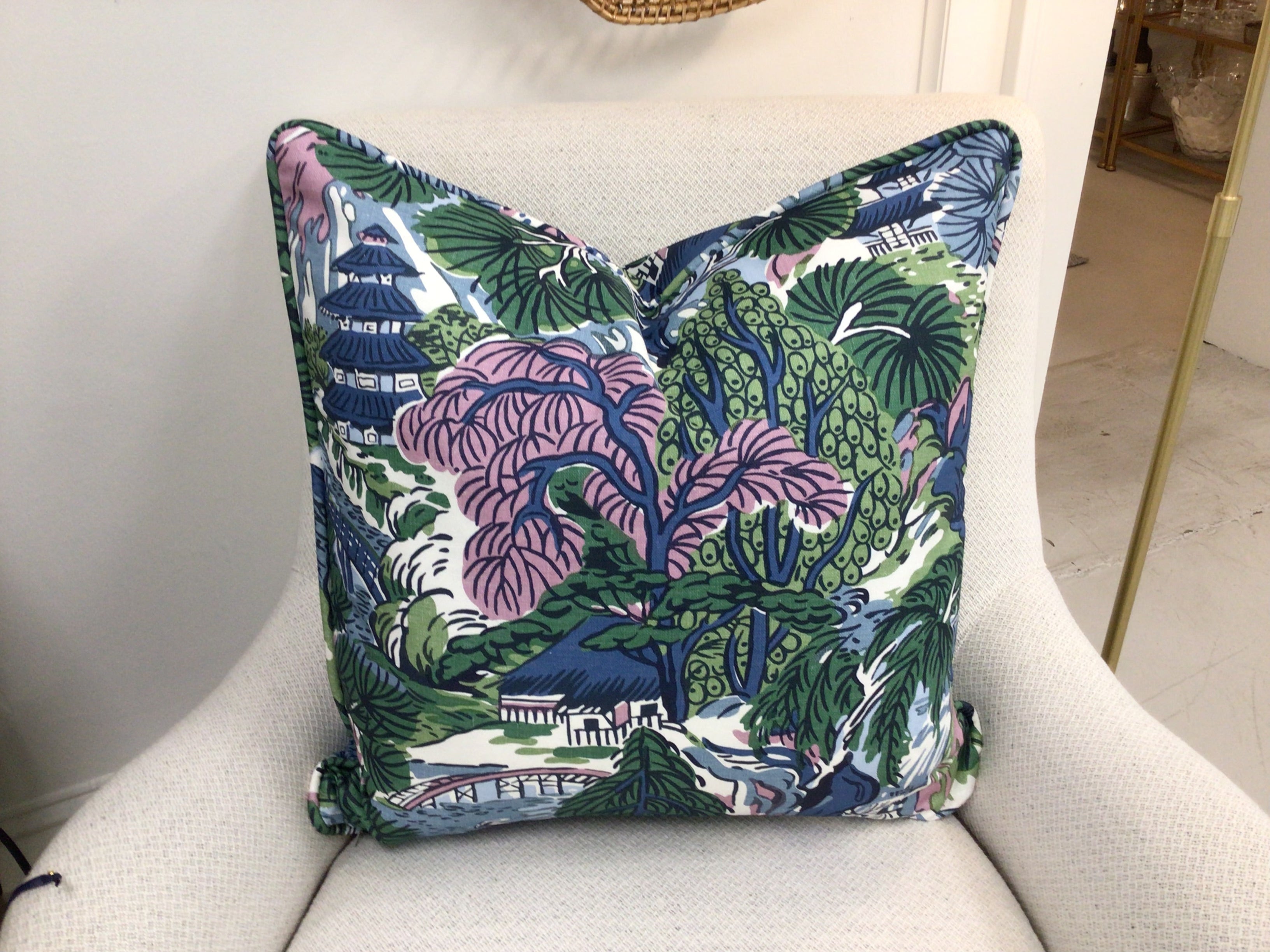22” x 22” Thibaut Pagoda Tree Throw Pillow
