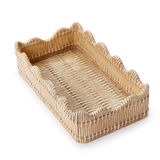 Scalloped Edge Woven Guest Towel Holder