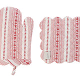 Villa Stripe Oven Mitt & Pot Holder Set