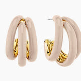 Petite Taupe Tri-Hoop Earring