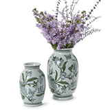 Primrose And Lotus Green And White Vase