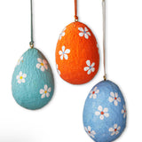 Paper Mache Flower Egg Ornament