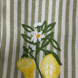 Striped Embroidered Tea Towel