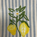 Striped Embroidered Tea Towel