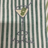 Striped Embroidered Tea Towel