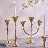 Gold Floral Candle Holder