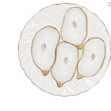 Oyster Plate with Gold Detailing
