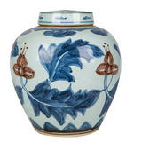Underglaze Red Leaf Ming Jar