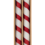 Red Stripe Taper Candle