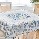 Amazon Blue Instructional Mahjong Tablecloth