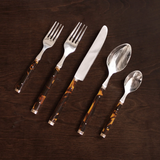 VIDA Tortoise And Gold Stainless Flatware Set Of 5
