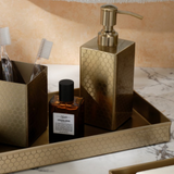Temara, Champagne Gold, Soap Pump, Honeycomb Textured Stainless Steel