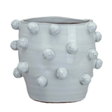 Hobnail Terracotta Planter White