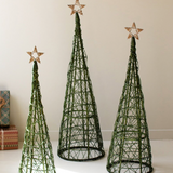 Green Willow Christmas Topiaries