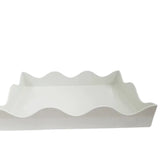 White Scalloped Lacquered Tray Large