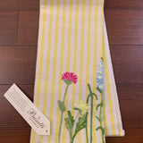 Striped Embroidered Tea Towel
