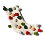 Knit Stocking with Pom Poms