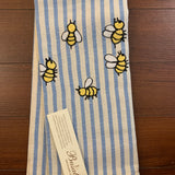Striped Embroidered Tea Towel