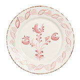 Pink and White Dinner Plate, Flowers/Shells