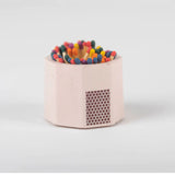 Pink Match Holder w/ Rainbow Matches