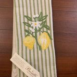 Striped Embroidered Tea Towel