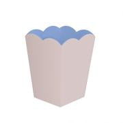 Scalloped Lacquer Waste Bin - Pink & Blue