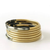 Silver and Gold Skinny Bangle Set M/L
