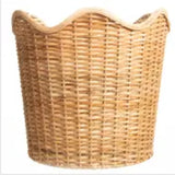 Scalloped Woven Wastebasket