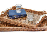 Large-Wicker Trays White Handles