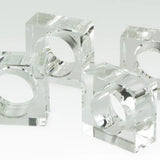 Clear Crystal Napkin Rings- Set of 4