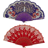 Peacock Floral Gold Glitter Hand Held Folding Fan FN0266. (12PC)