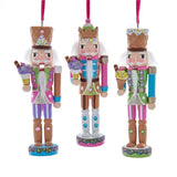 6" Wooden Ice Cream Nutcracker Ornament 3 Assorted