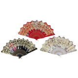 Peony Floral Gold Glitter Hand Held Folding Fan FN0440-C (12PC)