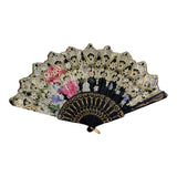 Peony Floral Gold Glitter Hand Held Folding Fan FN0440-C (12PC)