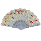 Peacock Floral Gold Glitter Hand Held Folding Fan FN0266. (12PC)