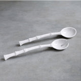 Vida Bamboo Large Salad Servers white