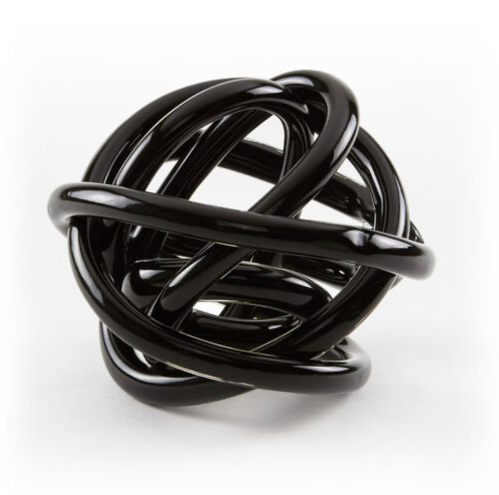 Black Handblown Glass Knot