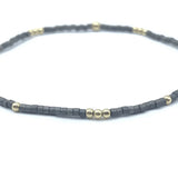 2 MM Newport Graphite + Gold Filled Waterproof Bracelet