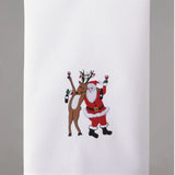 Drunk Reindeer w Santa Kitchen Towel