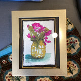 Adleyn Scott 12x10 Fuschia Bouquet Gold Vase