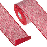 Red and White Tweed Wired Ribbon