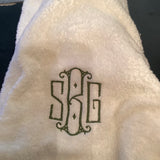 Matouk Custom Monogrammed Scalloped Cairo Bath Towels