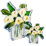 White Floral Bloom Block
